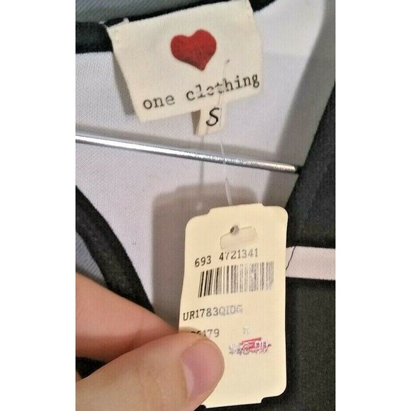 One Clothing Sheath Dress Black White Striped Sleeveless Open Back Womens Small - Picture 3 of 7